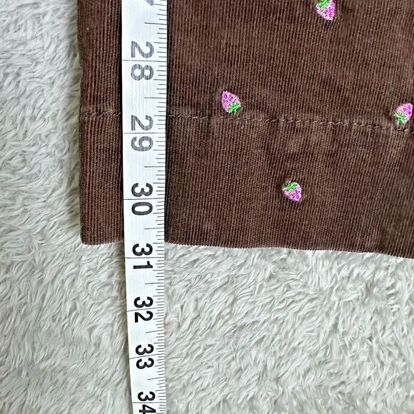 Lilly Pulitzer Brown Corduroy Strawberry Pants Size 8 Cropped Preppy‎ Wide Leg - Picture 5 of 16